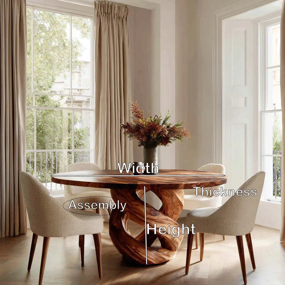 Contemporary Organic Pedestal Round Dining Table For Dining Room