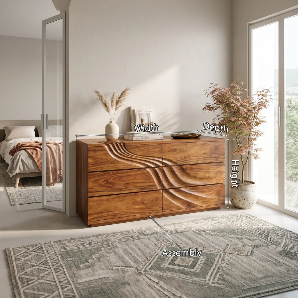 Organic Sculpted Dresser Table For Modern Interior