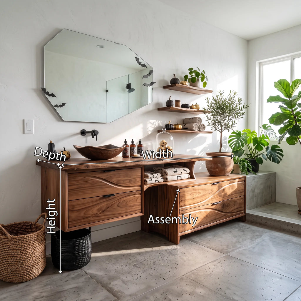 Organic Pumpkin Floating Bathroom Vanity Modern Bathroom