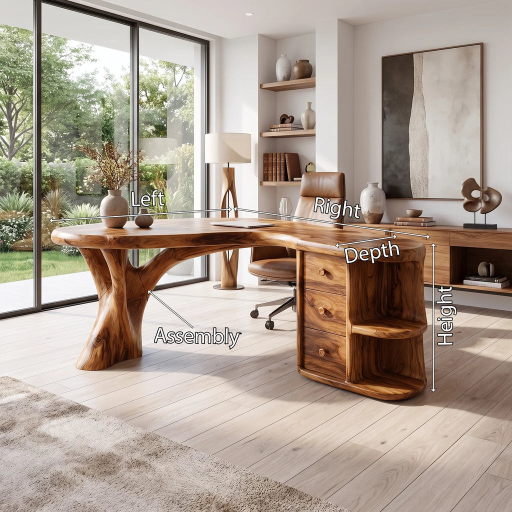 Organic Office Desk Executive Desk Writing Desk With Three Drawers For Executive Office