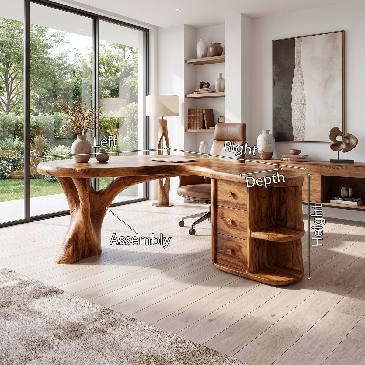 Organic Office Desk Executive Desk Writing Desk With Three Drawers For Executive Office