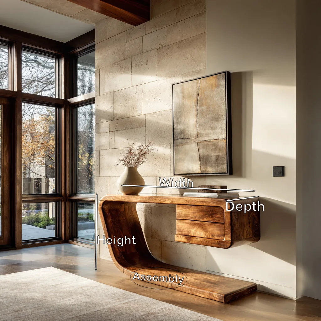 Modern Waterfall Drawer Console Table For Entryway