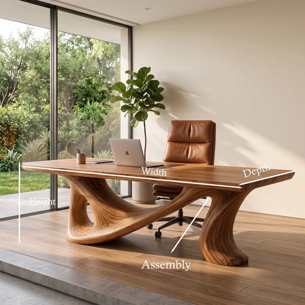 Contemporary Writing Desk Sculptural Base For Designer Office