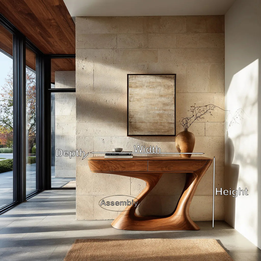 Contemporary Sculptural Drawer Console Table For Entryway