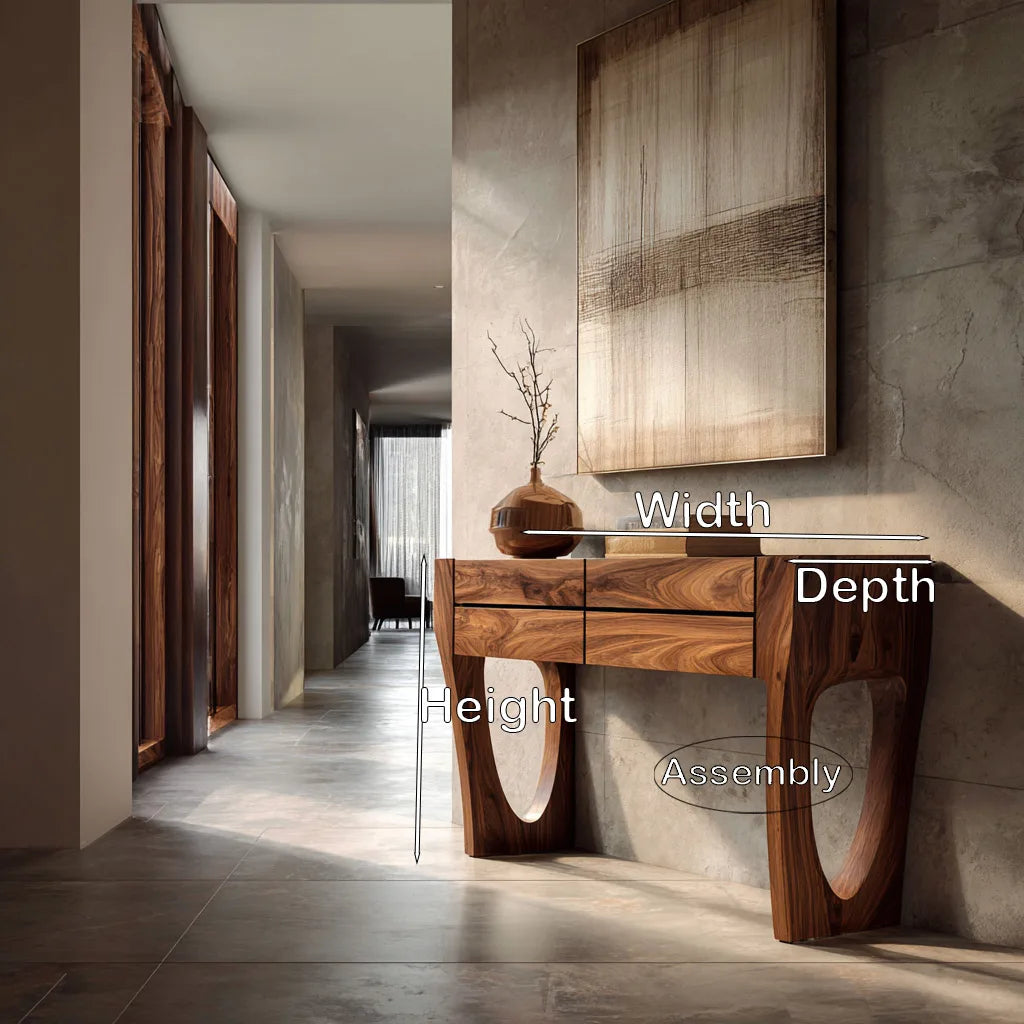 Contemporary Sculptural Drawer Console Table For Hallway