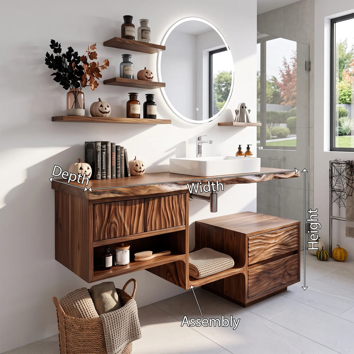 Mid Century Pumpkin Bathroom Vanity Modern Ensuite