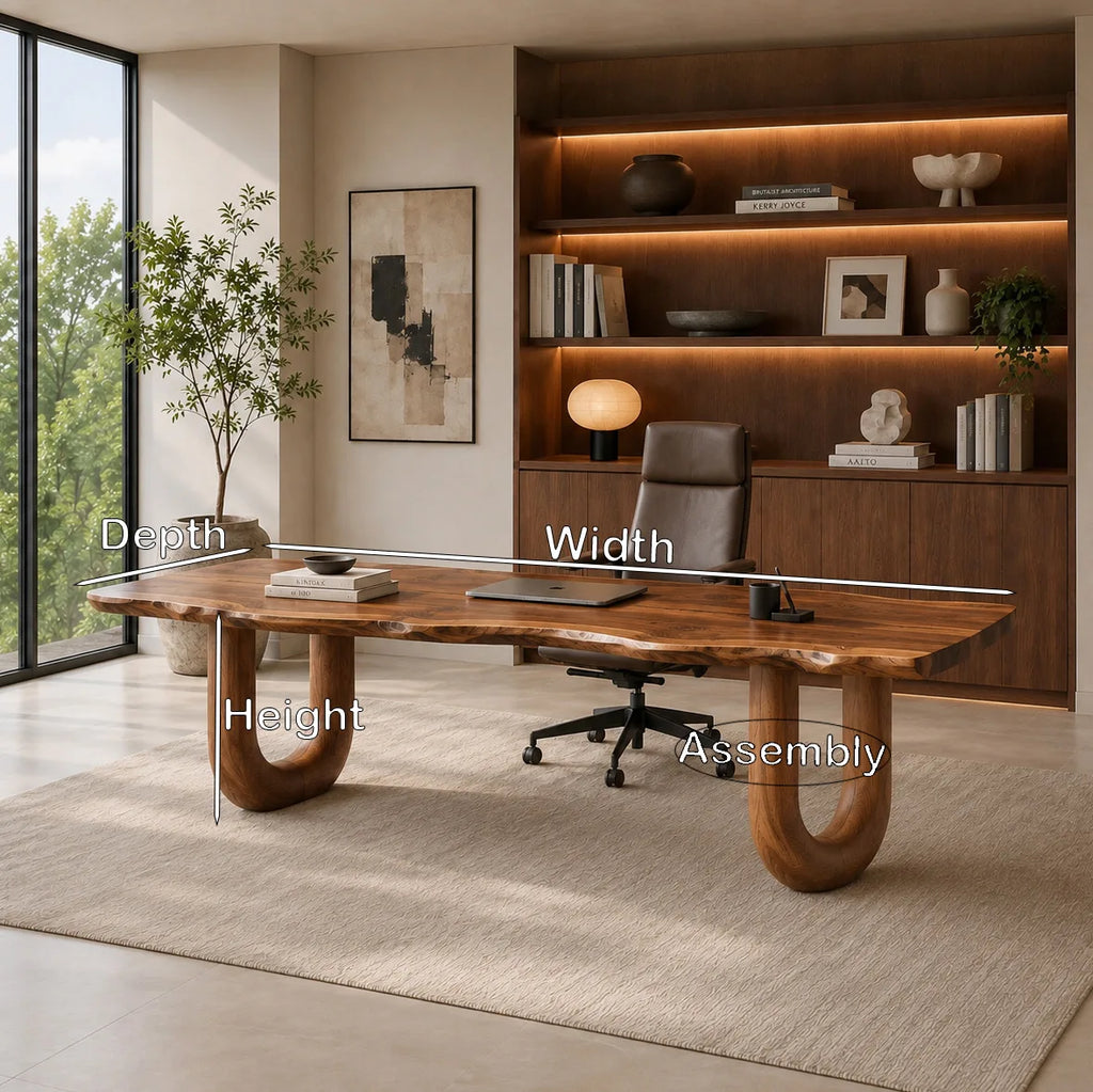 Organic Desk With Rounded U-Legs For Home Office