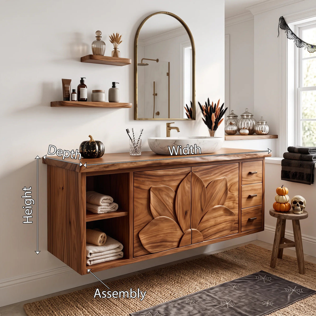 Farmhouse Skull Storage Bathroom Vanity Country Retreat