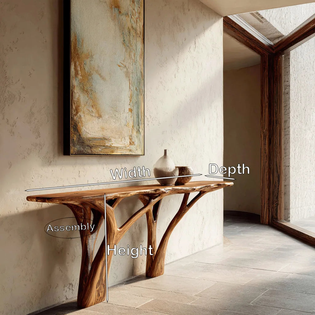 Contemporary Live Edge Console Table For Entryway