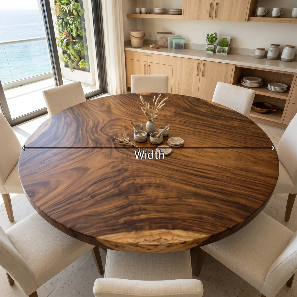 Organic Modern Round Dining Table Top 8 Seater