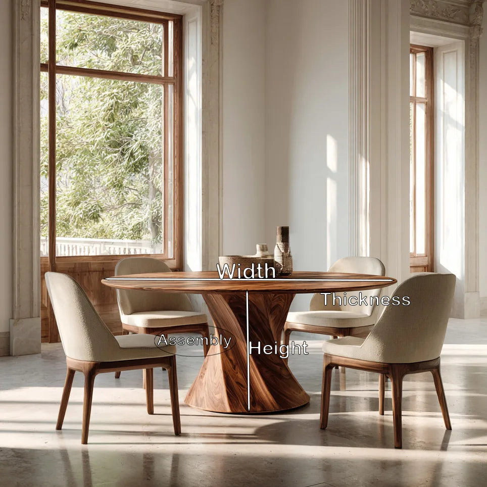 Contemporary Sculptural Round Dining Table For Dining Room