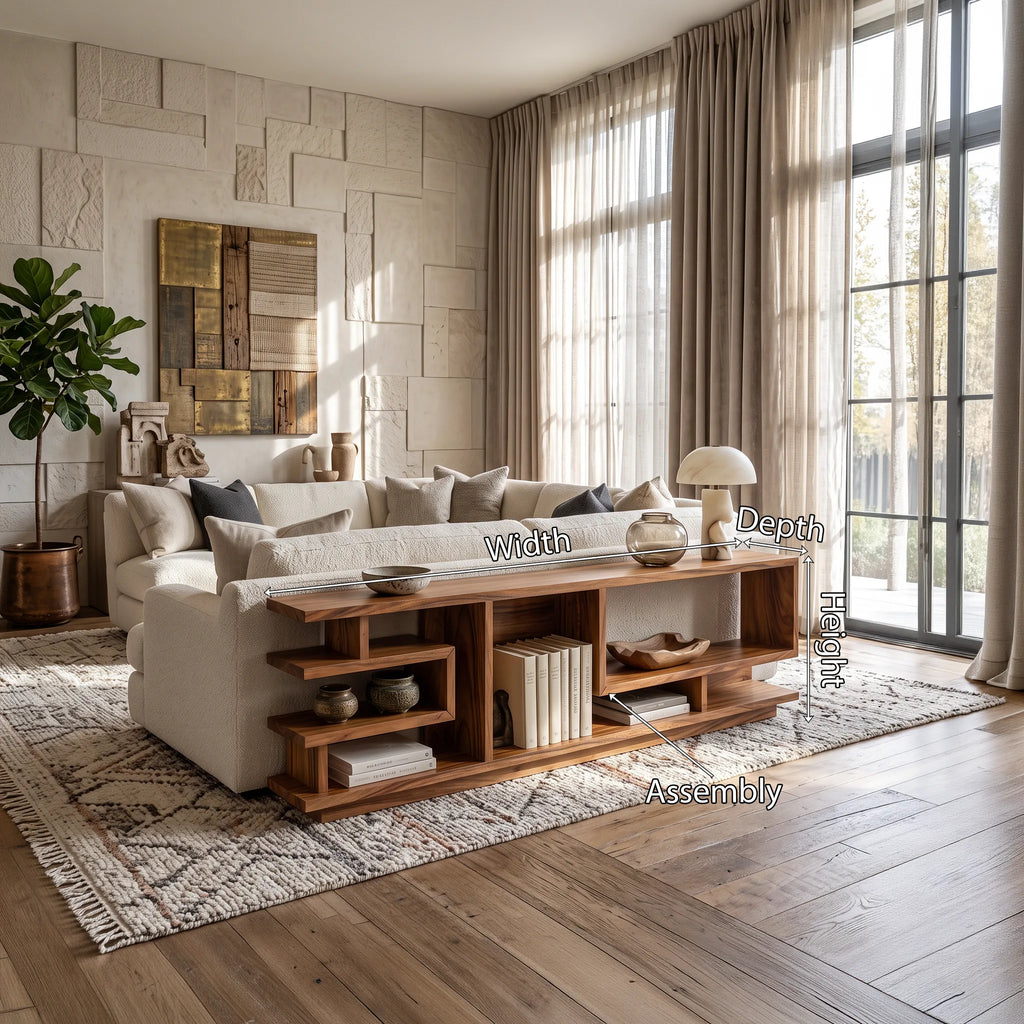 Minimalist Open Console Cabinet For Lounge Interior