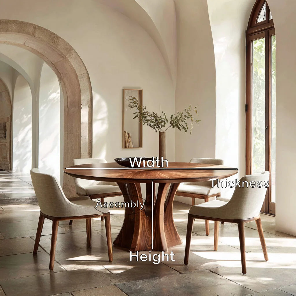 Modern Sculptural Pedestal Round Dining Table For Dining Room