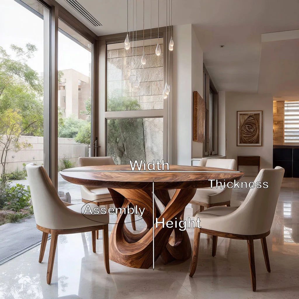 Modern Sculptural Round Dining Table For Dining Room