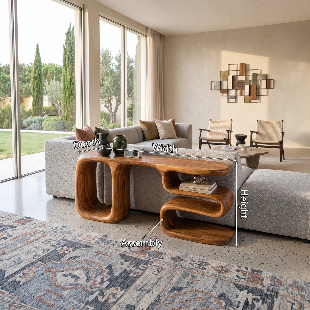 Modern Rounded Cabinet Console For Elegant Entryway