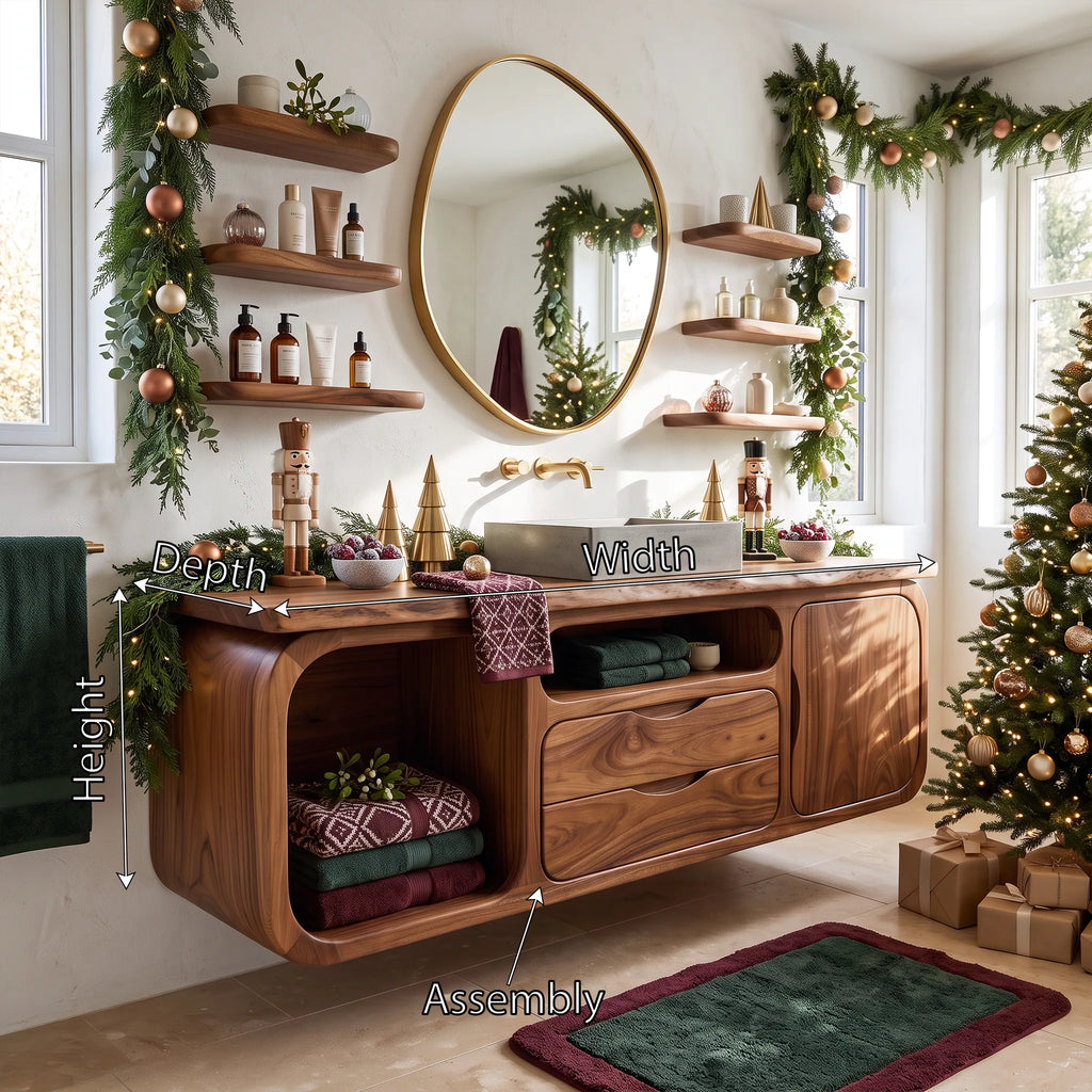 Organic Modern Nutcracker Storage Bathroom Vanity Luxury Villa