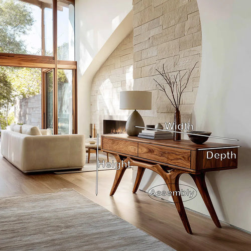 Contemporary Artistic Wooden Console Table For Living Room