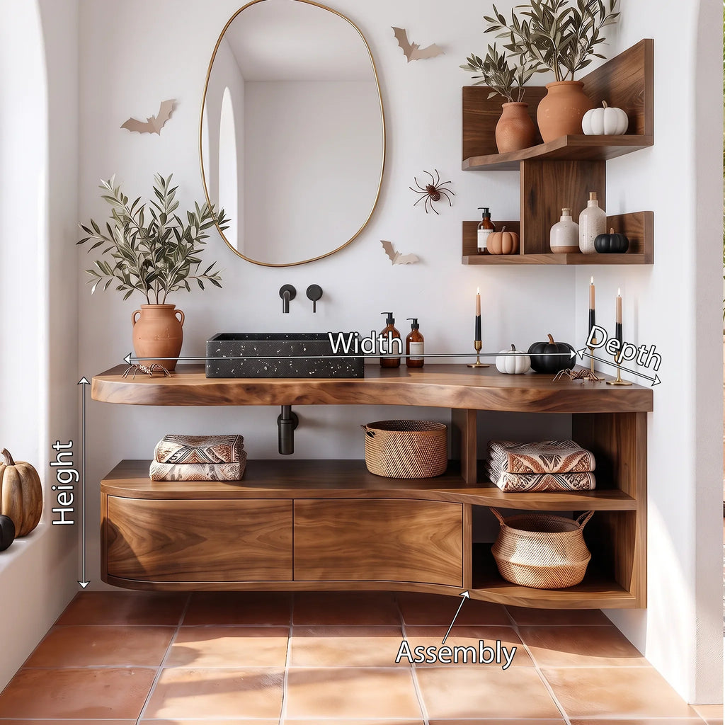 Rustic Skull Floating Bathroom Vanity Modern Bathroom