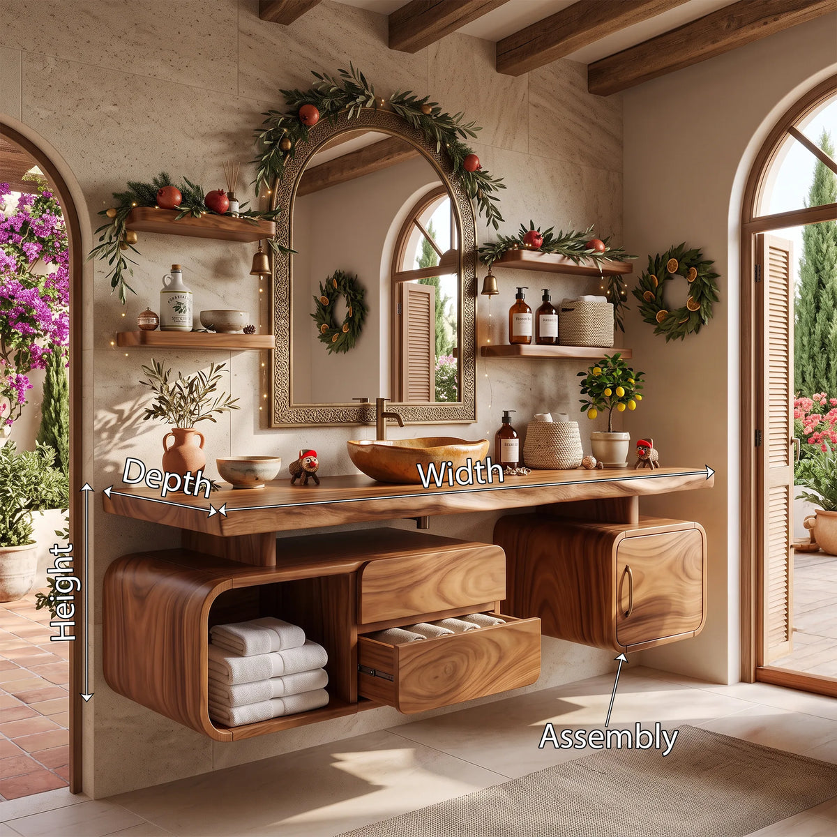 Handcrafted Organic Modern Christmas Vanity Beach Retreat