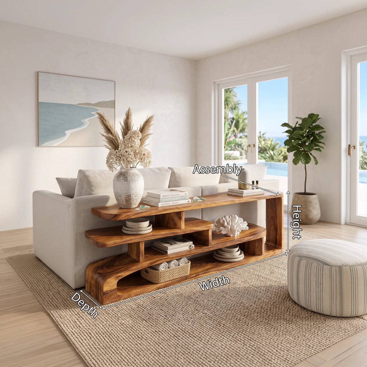 Contemporary Layered Console Table For Modern Hallway
