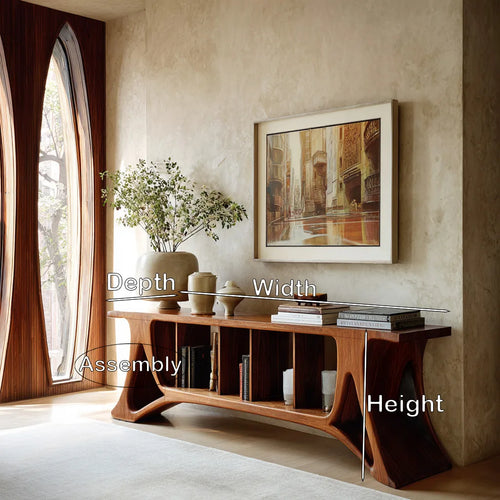 Contemporary Open Shelf Console Table For Living Room