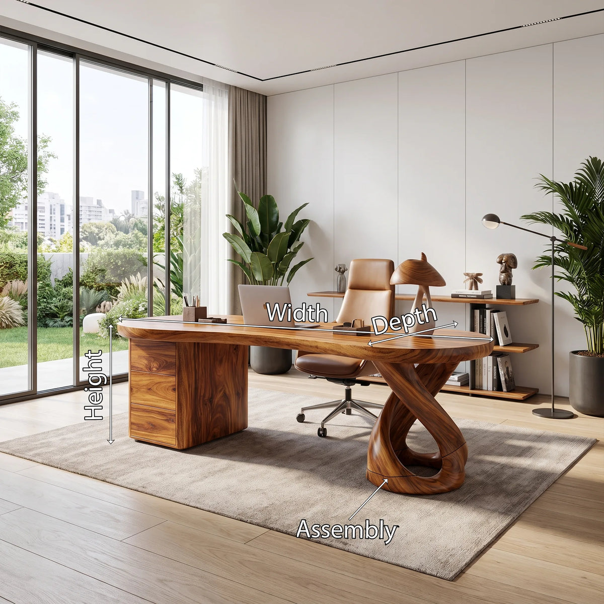 Sculptural Executive Desk Executive Office Desk Office Desk With Loop Leg For Executive Office