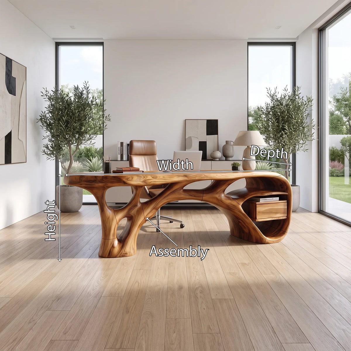 Airy Executive Desk Computer Desk Home Office Desk Open Frame For Modern Office