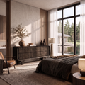 Contemporary Solid Wood Dresser With Smooth Curved Corners For Bedroom