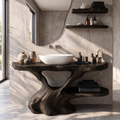 Organic Halloween Bathroom Vanity With Sculptural Tree Root Base For Bathroom