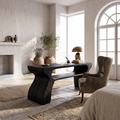 Mid Century Office Desk With Symmetrical Arch Legs For Home Office