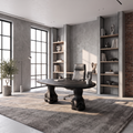Organic Halloween Wood Desk With Flowing Arch Frame For Office