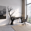 Rustic Computer Desk With Artistic Branch Inspired Base For Home Office