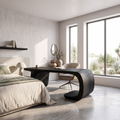 Minimalist Writing Desk With Clean Symmetrical Base For Home Office