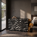 Modern Dresser With Sculpted Wave Front For Bedroom