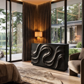 Organic Bedroom Dresser With Flowing Wave Pattern For Bedroom