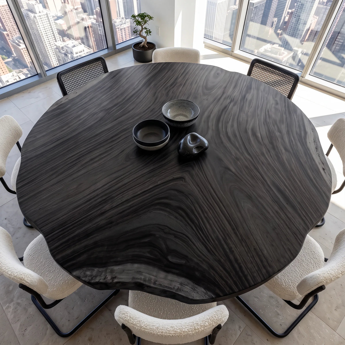 Organic Modern Live Edge Table Top Poolside Dining