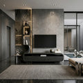 Organic Sculptural TV Console With Display Shelves For Living Room