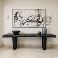 Live Edge Console Table With Geometric Legs For Hallway