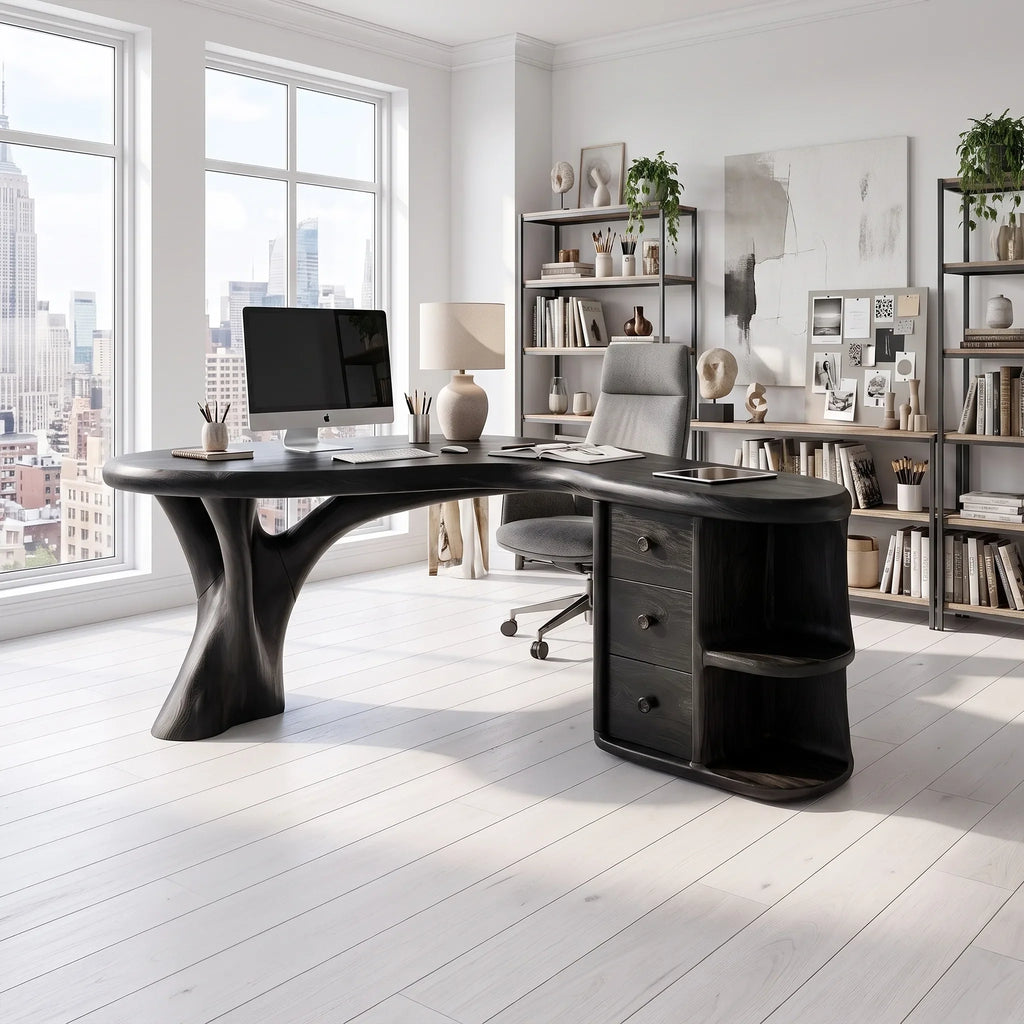 Organic Office Desk Executive Desk Writing Desk With Three Drawers For Executive Office