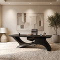 Sculptural Office Desk Organic Curved Base For Executive Office