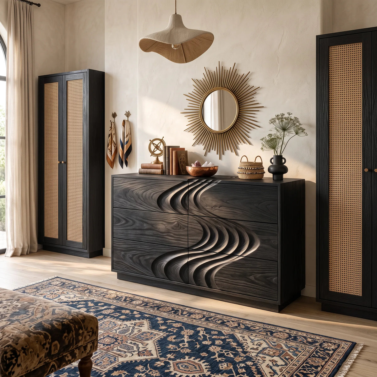 Minimalist Contour Dresser Table For Guest Bedroom