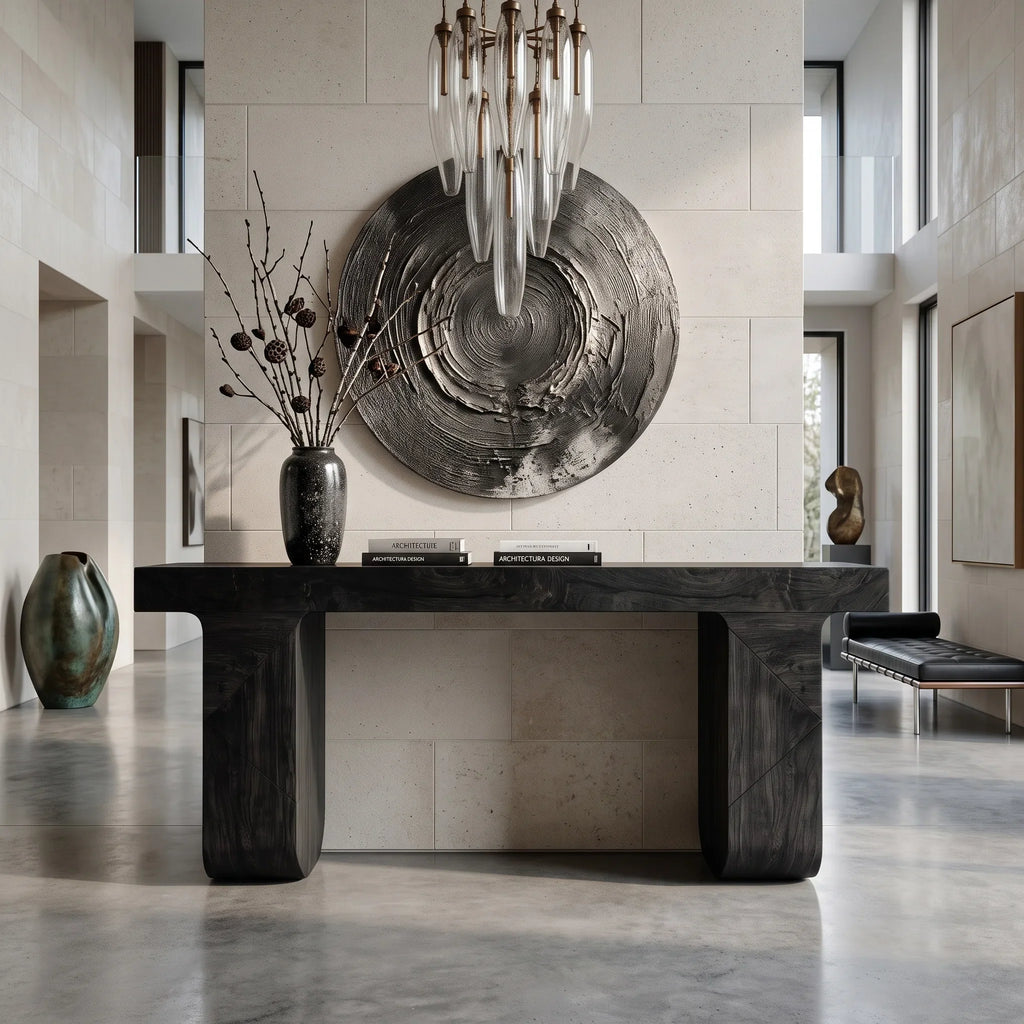 Contemporary Console Table With Geometric Legs For Entryway