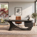 Contemporary Office Desk Sculptural Base Luxury Executive Office