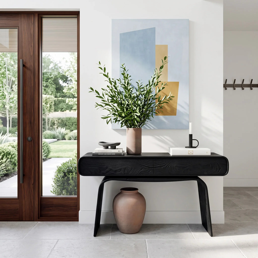 Modern Curved Drawer Console Table For Entryway