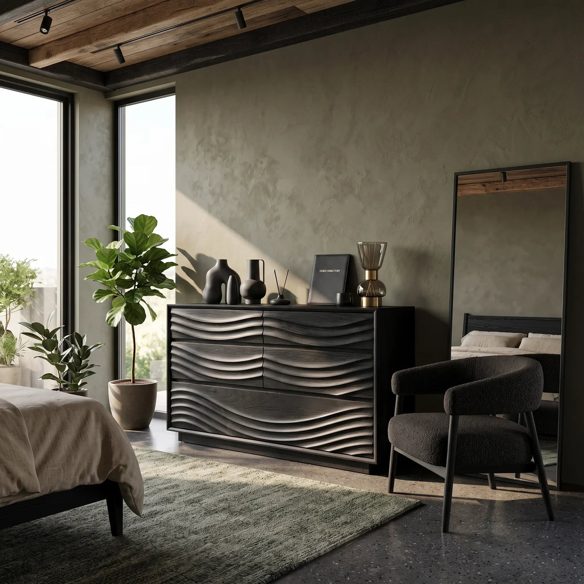 Contemporary Ripple Nursery Dresser For Baby Room