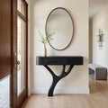 Modern Sculptural Wooden Console Table For Entryway