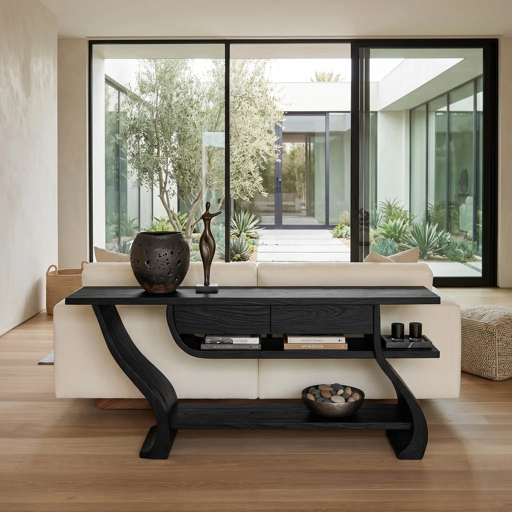 Organic Modern Table Behind Sofa For Living Room