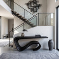 Modern Sculptural Loop Base Console Table For Entryway