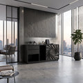 Modern Reeded Front Credenza Wide Living Room