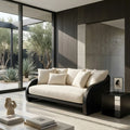 Organic Rounded Curved Wooden Sofa For Living Room